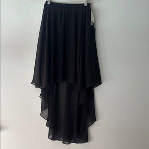 Elegant Black High-Low Skirt